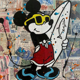 Painting F2  Mickey surf by Marie G.  | Painting