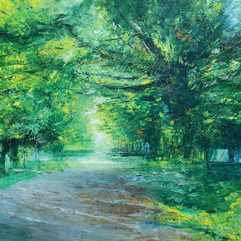 Painting La grande allée by Levesque Emmanuelle | Painting Oil