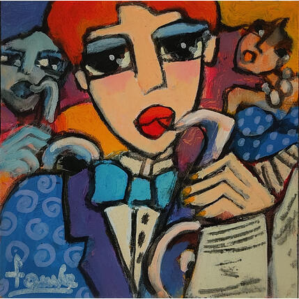 Painting Musique by Fauve | Painting Figurative Acrylic, Oil Life style