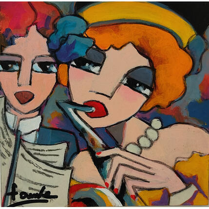 Painting Toi et moi (3) by Fauve | Painting Figurative Acrylic, Oil Life style, Pop icons