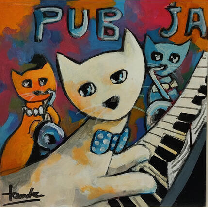 Painting 3 musiciens by Fauve | Painting Figurative Acrylic, Oil Life style