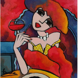 Gemälde Degustation von Fauve | Gemälde Figurativ Acryl, Öl Alltagsszenen