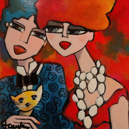 Peinture Nous 3 par Fauve | Tableau Figuratif Acrylique, Huile Scènes de vie