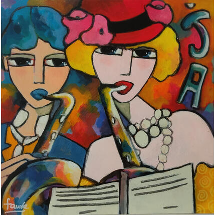 Pintura Le Couple por Fauve | Pintura