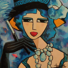Peinture La  vie en bleu par Fauve | Tableau Figuratif Acrylique, Huile Scènes de vie