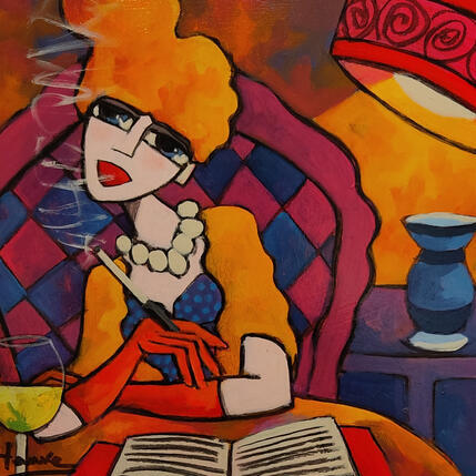 Painting Détente by Fauve | Painting Figurative Acrylic, Oil Life style