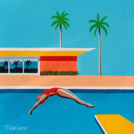 Gemälde Red jump von Trevisan Carlo | Gemälde