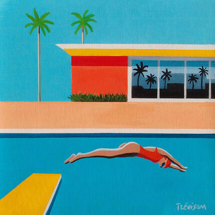 Gemälde Swimming and two palms von Trevisan Carlo | Gemälde