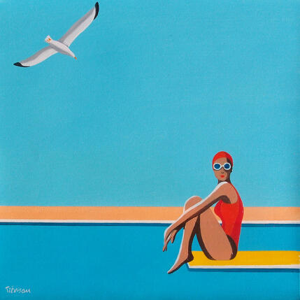 Gemälde Pool and seagull von Trevisan Carlo | Gemälde