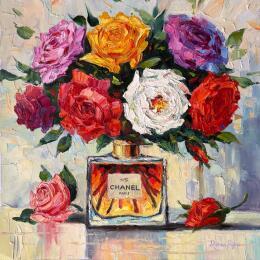 Painting Roses in Bloom by Pigni Diana | Painting