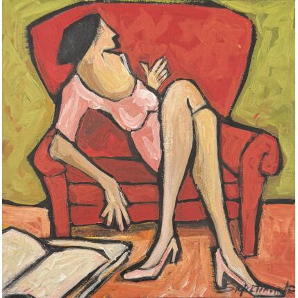 Painting Pause entre 2 chapitres by Signamarcheix Bernard | Painting Naive art Acrylic, Ink, Pastel Pop icons