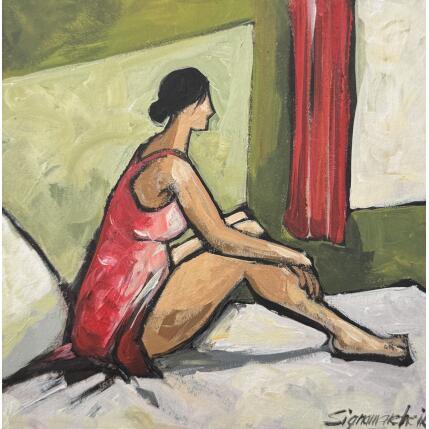 Painting La chambre d'hotel by Signamarcheix Bernard | Painting Naive art Acrylic, Ink, Pastel Pop icons