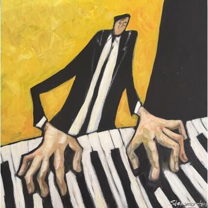Gemälde Piano concert von Signamarcheix Bernard | Gemälde Naive Kunst Acryl, Pastell, Tinte