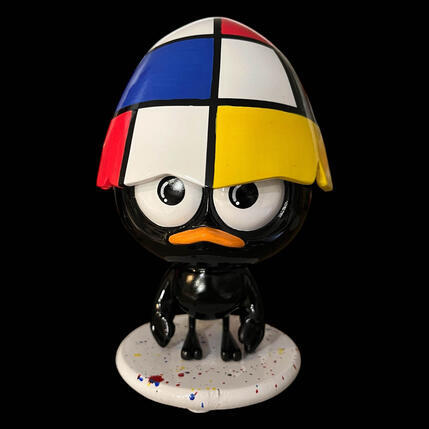 Skulptur P'TIT CALI MONDRIAN von Le Marquis | Skulptur Figurativ Acryl, Harz Minimalistisch