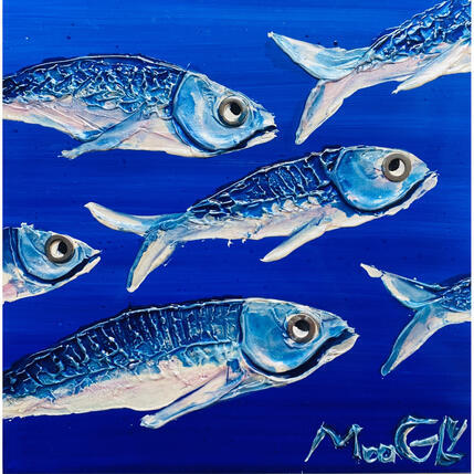 Gemälde FRISQUS von Moogly | Gemälde Art brut Acryl, Harz, Pigmente Pop-Ikonen, Tiere