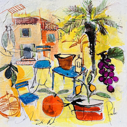 Peinture Au jardin par Colombo Cécile | Tableau