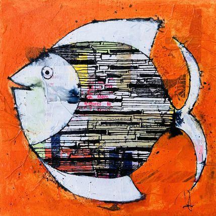 Peinture La dorade par Colombo Cécile | Tableau