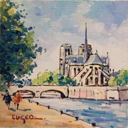 Painting QUAIS DE SEINE PRES DE NOTRE DAME DE PARIS by Euger | Painting