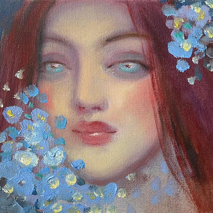 Painting Blue Mood by Bright Lana | Painting