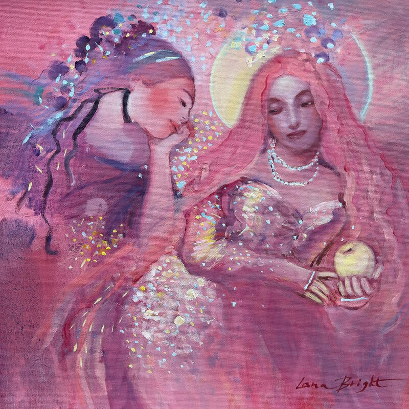 Painting Share your secret with me by Bright Lana | Painting Figurative Oil