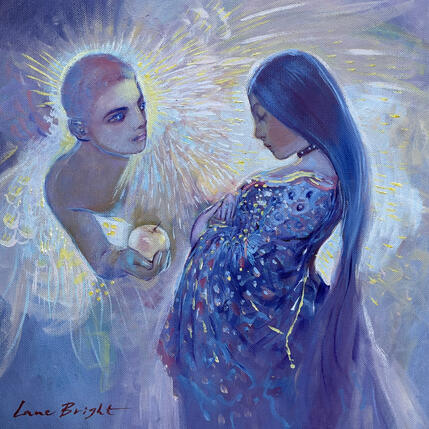 Painting Resisting temptatoin by Bright Lana | Painting