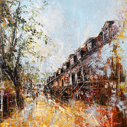 Painting Maisons du Plateau-Mont-Royal by Davroux Philippe  | Painting Impressionism Oil