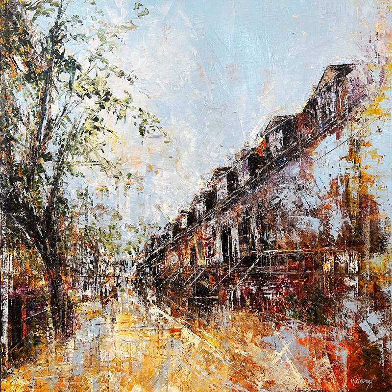 Peinture Maisons du Plateau-Mont-Royal par Davroux Philippe | Tableau Impressionnisme Huile