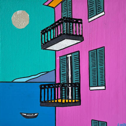 Peinture Riviera par Lovisa | Tableau Pop-art Acrylique, Collage Paysages