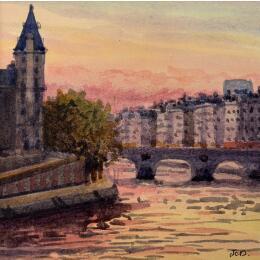 Pintura Quai des orfevres por Decoudun Jean charles | Pintura