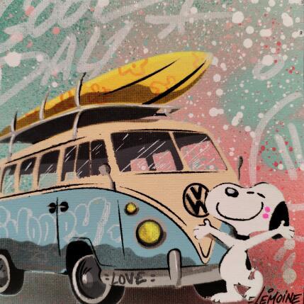 Painting SNOOPY VAN 2 by Lemoine Mael | Painting Pop-art Acrylic, Graffiti Pop icons