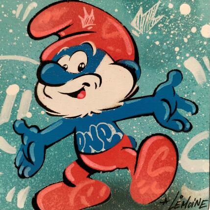 Painting OLD SCHTROUMPF by Lemoine Mael | Painting Pop-art Acrylic, Graffiti Pop icons