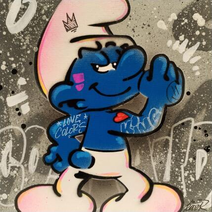 Painting SCHTROUMPF COSTAUD by Lemoine Mael | Painting Pop-art Acrylic, Graffiti Pop icons