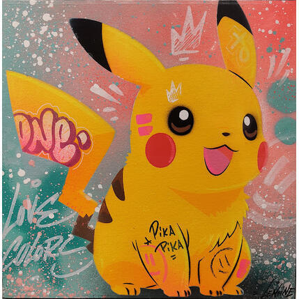 Painting PIKA by Lemoine Mael | Painting Pop-art Acrylic, Graffiti Pop icons