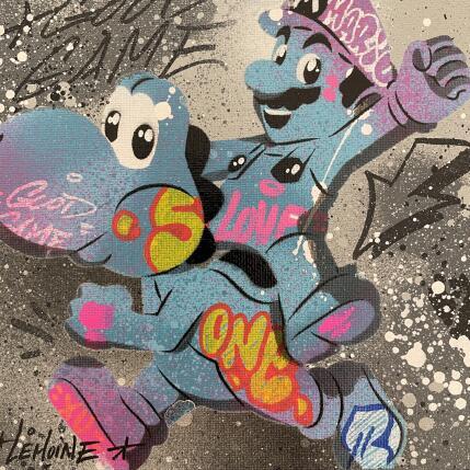 Gemälde Mario Yoshi von Lemoine Mael | Gemälde Pop-Art Acryl, Graffiti Pop-Ikonen