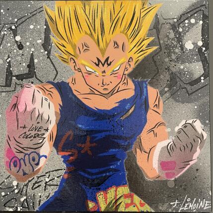 Painting Majin Vegeta by Lemoine Mael | Painting Pop-art Acrylic, Graffiti Pop icons
