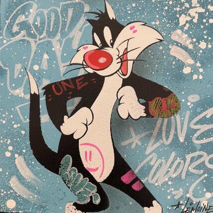 Painting Gros Minet by Lemoine Mael | Painting Pop-art Acrylic, Graffiti Pop icons