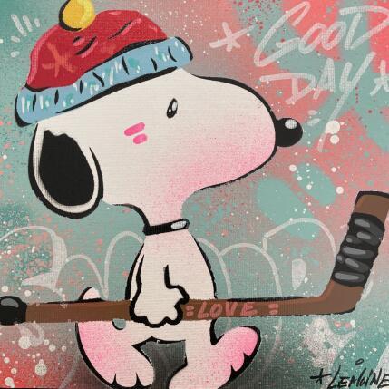 Painting Snoopy Hockey by Lemoine Mael | Painting Pop-art Acrylic, Graffiti Pop icons