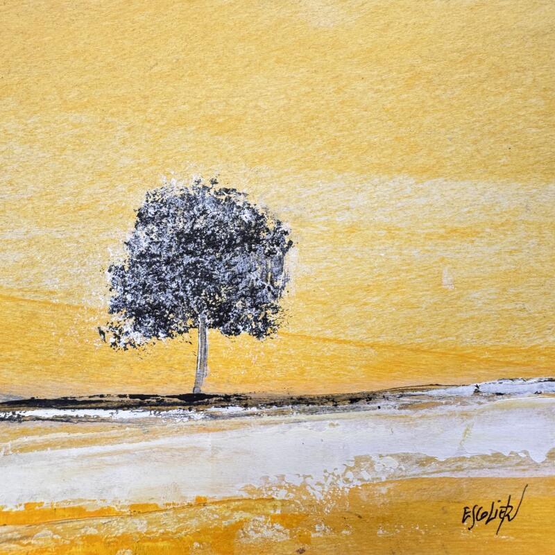 Peinture Pluie de soleil par Escolier Odile | Tableau Figuratif Paysages Nature Minimaliste Acrylique