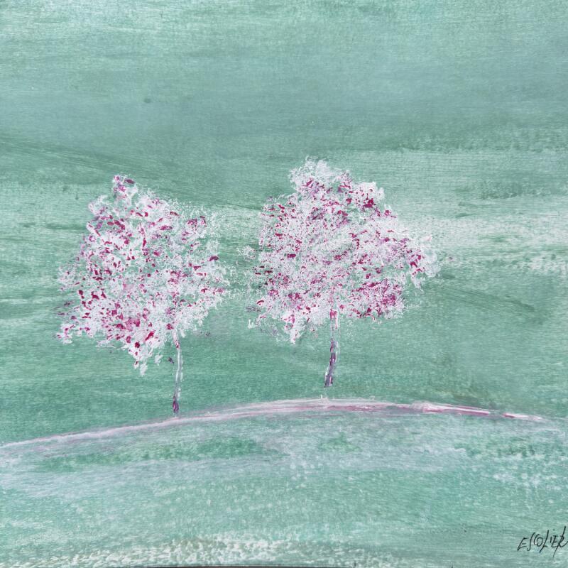 Peinture Immersion printanière par Escolier Odile | Tableau Figuratif Paysages Nature Minimaliste Acrylique