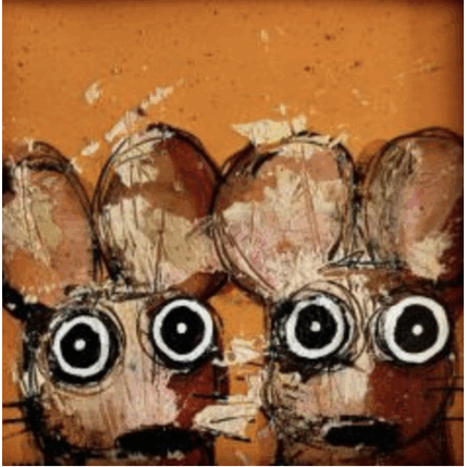 Gemälde Petit couple! von Maury Hervé | Gemälde Art brut Acryl, Tinte Tiere