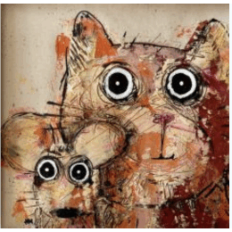 Painting Meilleurs amis! by Maury Hervé | Painting Raw art Acrylic, Ink Animals, Pop icons