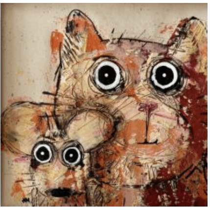 Gemälde Meilleurs amis! von Maury Hervé | Gemälde Art brut Acryl, Tinte Pop-Ikonen, Tiere