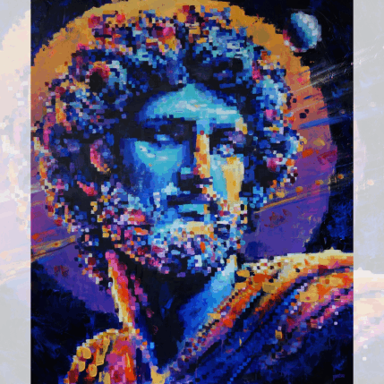 Painting Saturne by Nicolas Jesbac | Painting