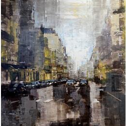 Painting Orage Parisien by Faveau Adrien | Painting Figurative Oil Urban