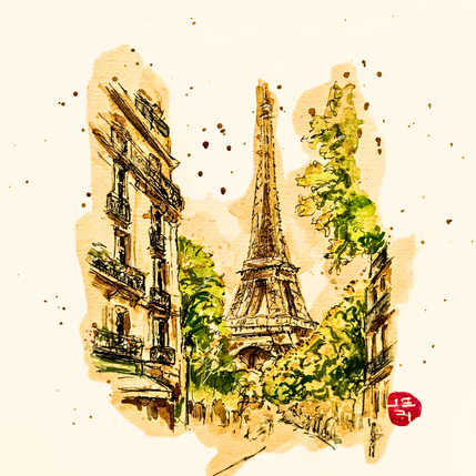Pintura Douceur parisienne  por Flament Audrey | Pintura