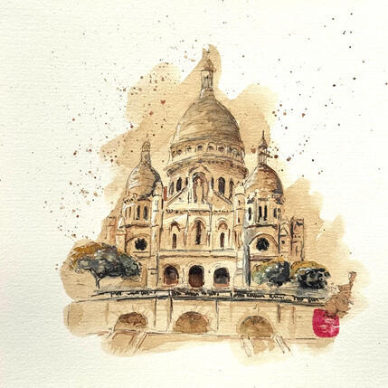 Pintura Le silence de Montmartre  por Flament Audrey | Pintura