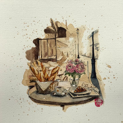 Pintura Un matin à Paris por Flament Audrey | Pintura