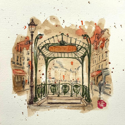 Pintura L’art nouveau à ciel ouvert  por Flament Audrey | Pintura