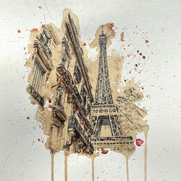 Peinture Entre pierre et acier par Flament Audrey | Tableau