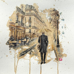 Peinture Journée pluvieuse  par Flament Audrey | Tableau